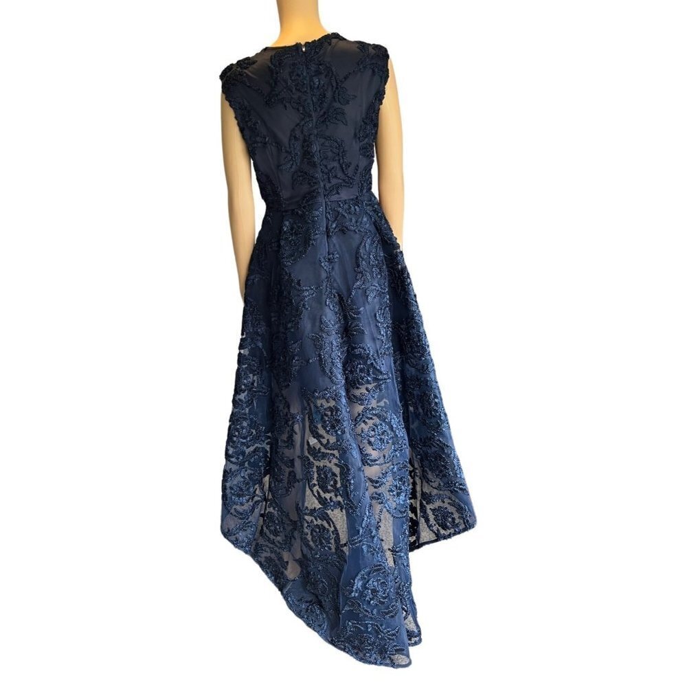 AMMO Sleeveless High Low Formal Dress Size Medium Navy - Picture 3 of 6